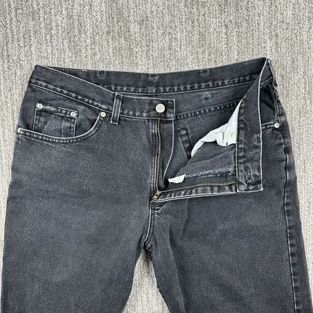 Vintage Lee Mens Jeans 36x32 Black Denim Made in USA Skater‎ Grunge Fits 34x30
